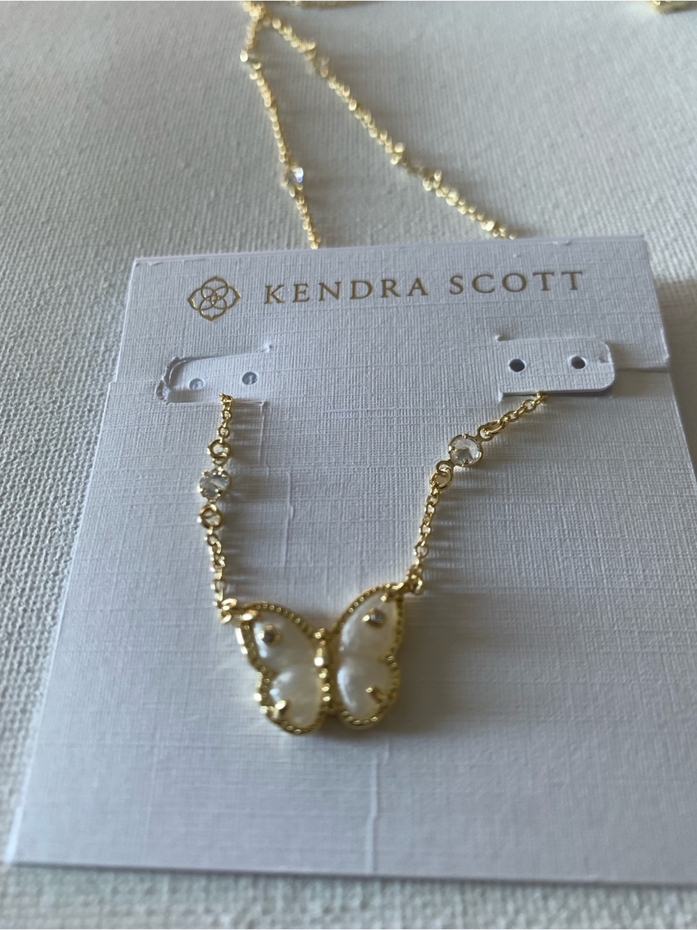 Kendra Scott Gold Mother-of-Pearl Butterfly Necklace